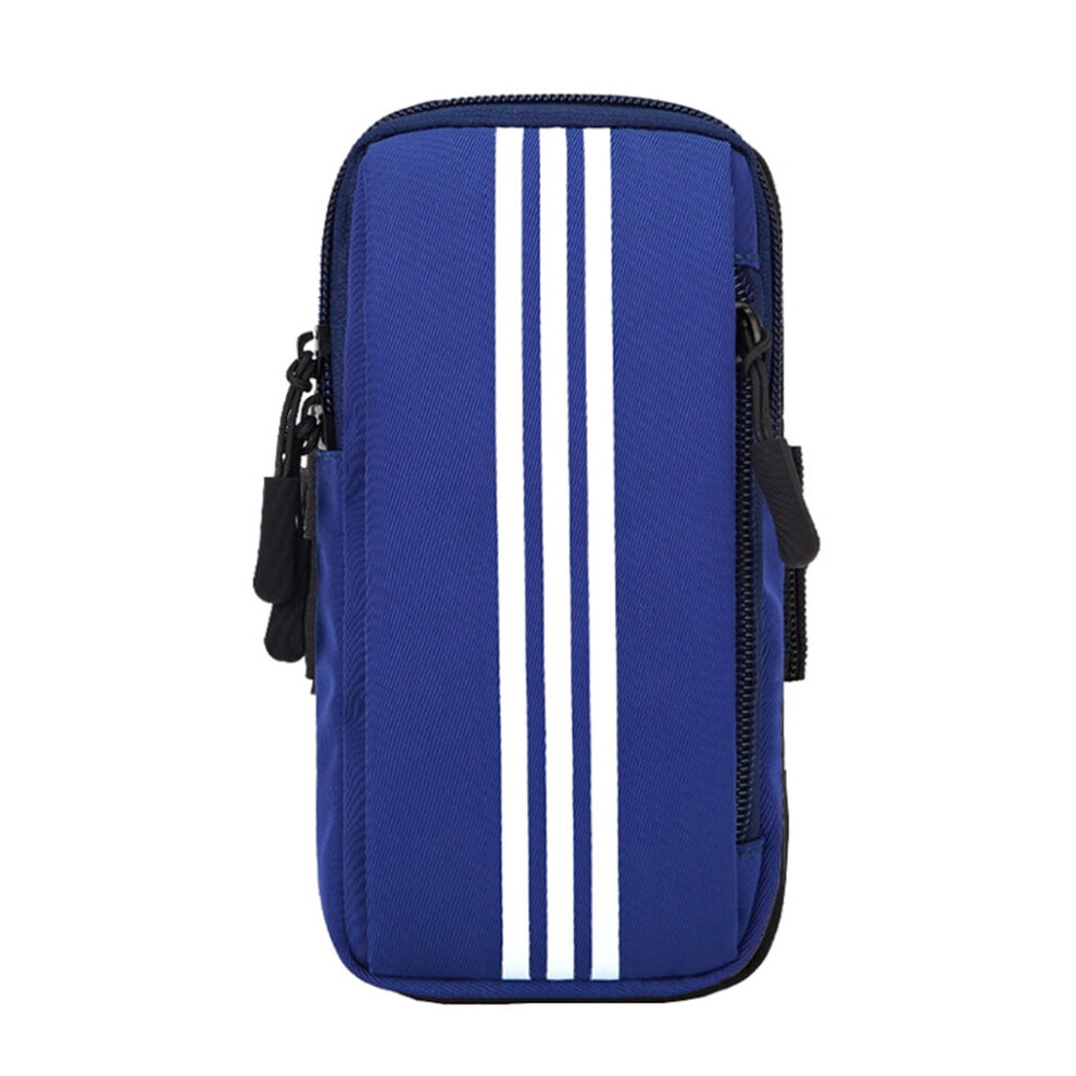 Adven Zipper Closure Mobile Phone Arm Bag Hiking Running Adjustable Storage Pouch Fitness Workout Cellphone Oxford Cloth Holder Blue 9058772075123