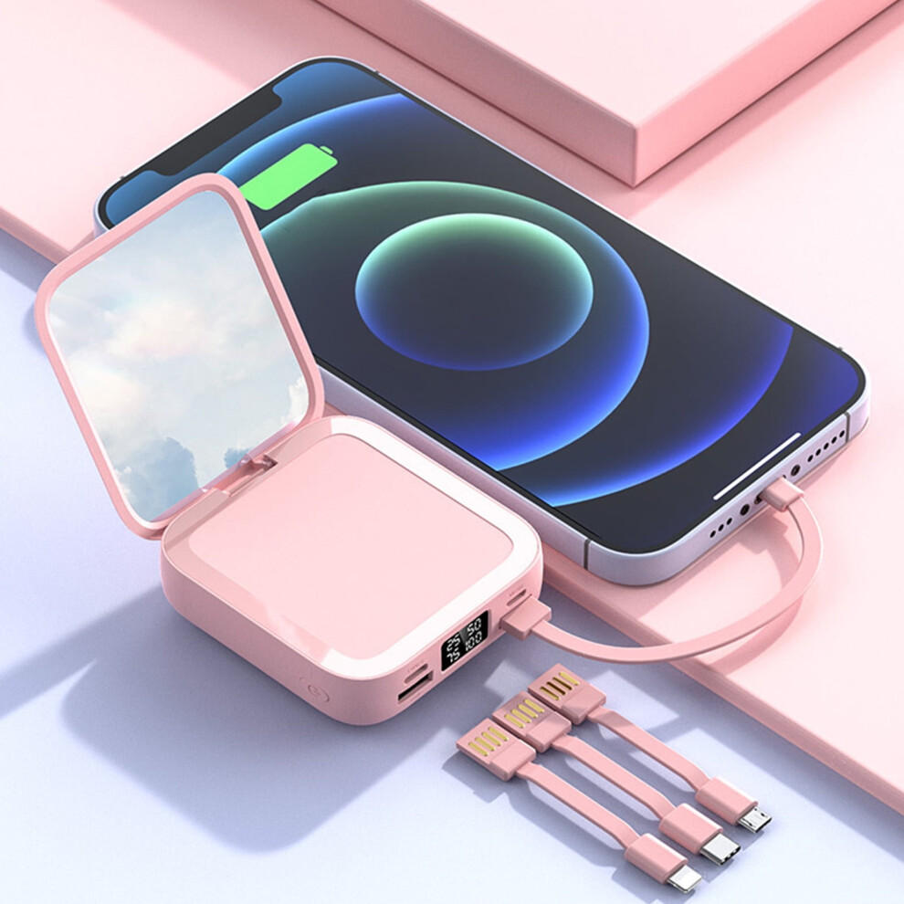 Portable Charger 10000Mah With Built-In Cables, 3 Output 2 Input Mini Power Bank For Phone & Smart Devices, Fast Charging 9058772076632