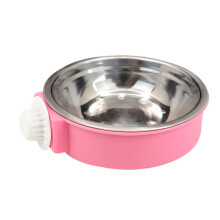 Pet Bowl, Removable Stainless Steel Hanging Pet Cage Bowl Food & Water Feeder Coop Cup for Cat, Puppy, Birds, Rats, Guinea Pigs