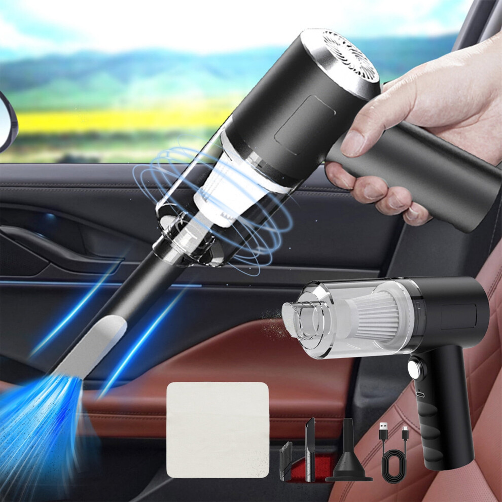Donemore 120W Handheld Car Vacuum Cleaner With Cleaning Cloth, Wireless Portable Vacuum For Cars, Home, Sofa - Usb Rechargeable Dust Buster 9058772077714