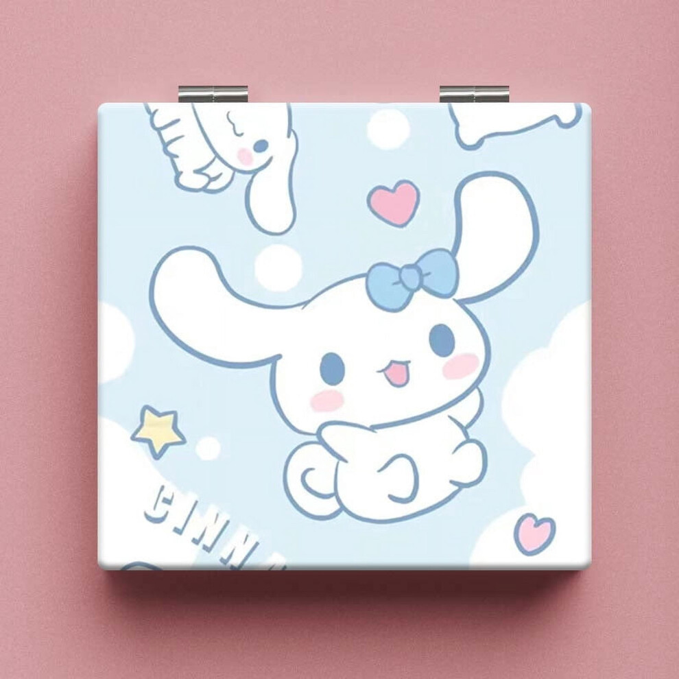 New Sanrio Kawaii My Melody Hello Kitty Kuromi Portable Small Mirror Desktop Student Folding Mirror Cosmetic Mirror Girls Gift