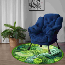 Gspmory Round Green Moss Carpet, Imitation Floor Mat for Bedroom & Living Room, Non-Slip, Compatible with Balcony Hanging Basket