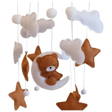 ZHENYANGli Bear Moving Crib Boys and Girls F Elt Baby Cradle Moving Toy Baby Bedroom Hanging Decoration