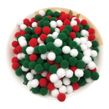 Lohuatrd 1 Pack Christmas Pom Pom Balls, Red Green Felt Ornaments, DIY Garland Decor, Compatible with Xmas Tree, Holiday & Party