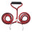 Dual Double Dog Leash No with Handle for Two Small/Medium Dogs (Red with Black) 1
