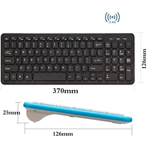 LINLIN Wireless Keyboard and Mouse Set,2.4G Cordless Numeric Keyboard Mouse Combo with Nano USB Receiver for Computer Desktop PC Windows XP/7/8 1