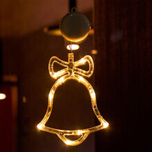 FloHua Christmas LED Lights with Suction Cup Hook, Battery-Powered Snowflake & Snowman Decor for Window, Bedroom, Indoor Holiday Display, Warm White