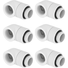Dracaena 6 Pack G1/4" Thread Male to Female Extender Fitting, 90 Rotary Fitting Adapter Connector for Computer Water
