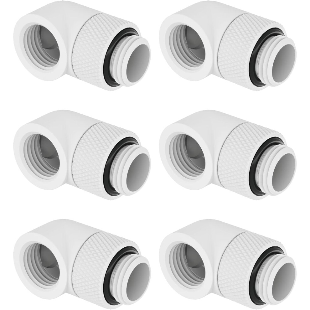 Dracaena 6 Pack G1/4" Thread Male To Female Extender Fitting, 90 Rotary Fitting Adapter Connector For Computer Water 9338982167352