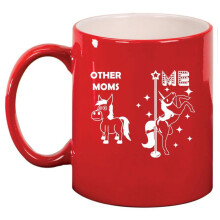 Mom Superstar Unicorn Funny Mother Ceramic Coffee Mug Tea Cup Gift for Her (11oz Red)