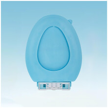 Blue VShaped Soft Toilet Seat with Comfortable EVA Padding, Waterproof and Cold Resistant