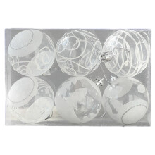 6Pcs Transparent Christmas Ball Ornaments, Clear Matte Snowflake Tree Decor for Holiday Festival - Compatible with Zeceouar
