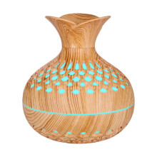 Mini Wood Grain Humidifier with Colorful Night Light, Large Capacity Cool Mist Aromatherapy Machine - Compatible with Essential Oils