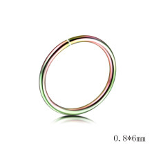 Fake Hoop Piercing Hoop Stainless Steel Hypoallergenic Cartilage Piercing Jewelry Helix Ear Clip Lip Ring Nose Ring MULTICOLOR 6MM