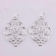 RSAMD Gold Filigree Morocco Dangle Drop Earrings for Women Fashion Jewelry Accessories-Silver