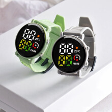 SUSUchens Kids LED Digital Sports Watch Waterproof Silicone Band Large Font Display Accurate Time Casual Children Electronic Watch Black