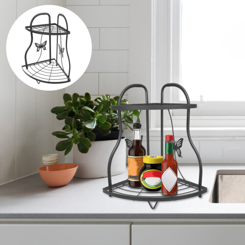 Shelf Organizer Bathroom Rack Corner Counter Kitchen Countertop Storage Shower Spice Makeup Wall Vanity Display 2