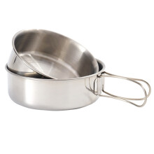 Mizh 1 Set of 2 Pcs Stainless Steel Bowls Outdoor Camping Bowls Portable Tableware