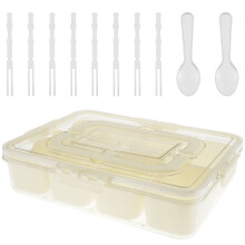 FUYGRCJ Snack Box Container with Lid & Handle - 8 Compartments, Airtight, Portable, Easy Clean & Machine Washable