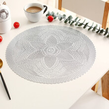 LINLIN 4 Pack Round Placemats Decorative Placemats PVC Placemats Hollow Table Place Mats Heat Resistant Non-slip Dining Placemats