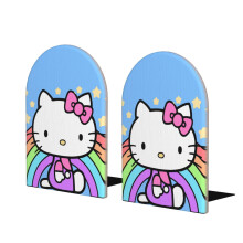 2 Pack Hello Kitty Bookends Cute Cartoon Book Stopper Heavy Duty Premium Metal Decorative Book End Supports For Kids Shelves Room Office