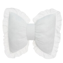 Bow Throw Pillow with Stylish Bowknot Design Soft Plush Decorative Sofa Cushion for Living Room Bedroom White