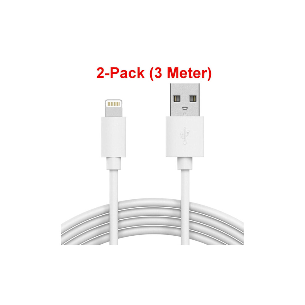 2-Pack 2M Lightning Charger Compatible With Iphone 13/12/11/ Xs/Max/X/8/7/6/5/Se White 9496895828637