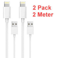 2-Pack 2M Lightning charger compatible with iPhone 13/12/11/ Xs/Max/X/8/7/6/5/SE White