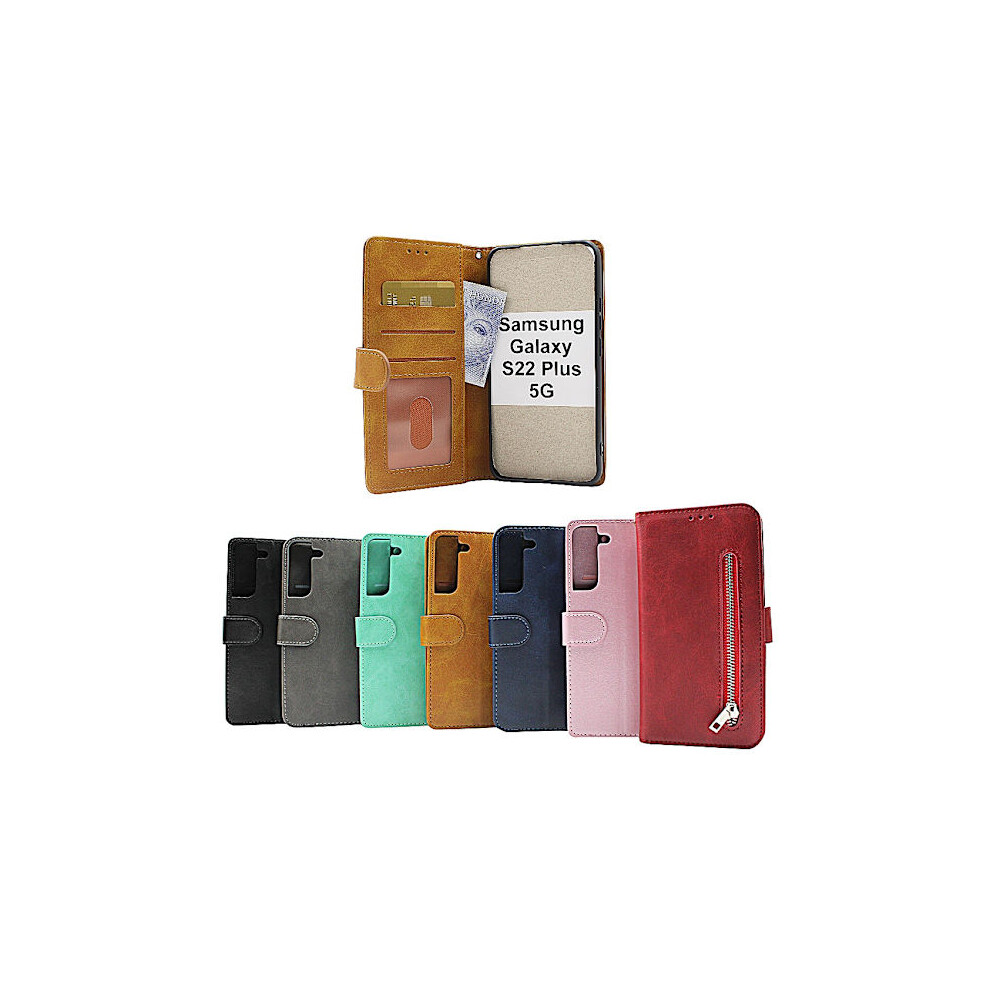Zipper Standcase Wallet Compatible With Samsung Galaxy S22 Plus 5G Light Pink 9496895829153