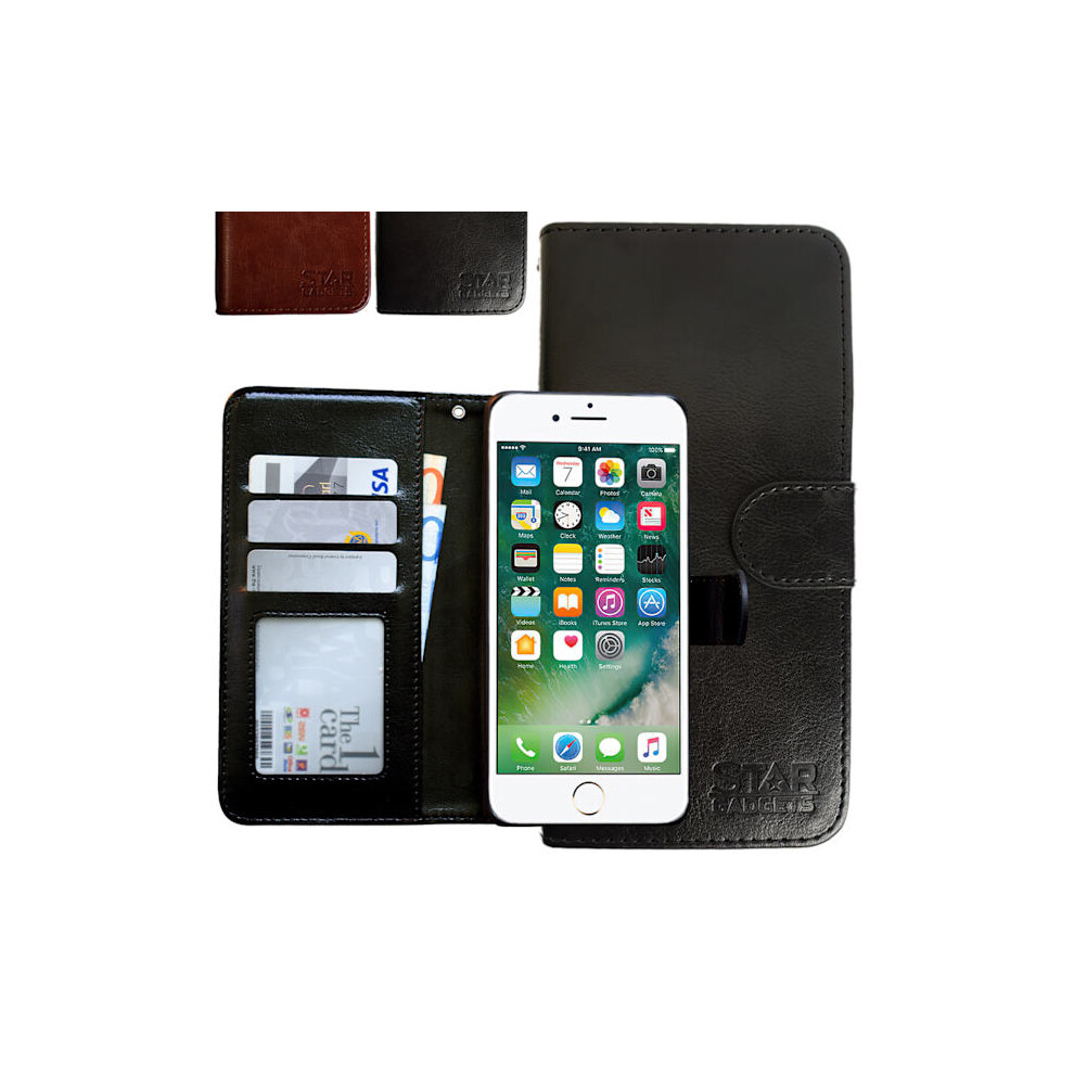 Compatible With Iphone 7/8/Se (2020 & 2022) - Leather Case / Protection Black 9448990257034