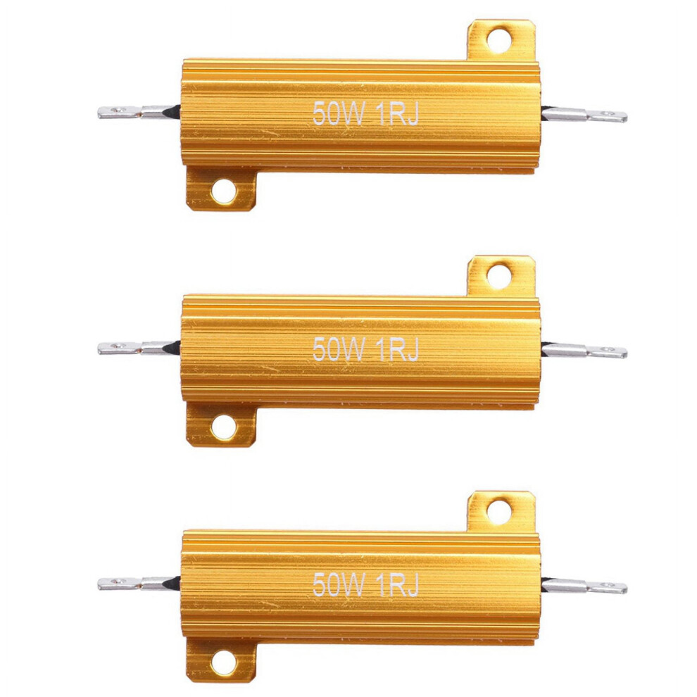 3X Screw Tab Wirewound Aluminium Resistor 1 Ohm 5% 50 Watt 9448990261109