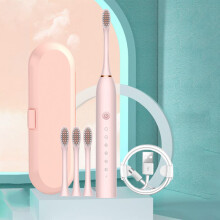 VALSEEL Electric Toothbrush with 4 Brush Heads & Case, 6 Modes, IPX7 Waterproof - Compatible with Replacement Heads