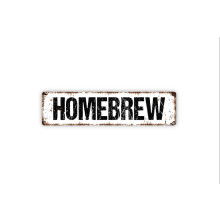 (Aluminum metal) Homebrew Metal Sign Rustic Farmhouse Style Decor Rustic Street Sign or Door Name Plate Plaque Size: 4 x 16 Inch