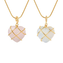 Milue 2 Pcs Birth Stone Heart Necklace Castle Necklaces Heart Pendant Jewelry