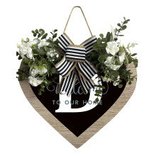 A Z Last Name Heart Shaped Front Door Sign Wreath 26 Letter Farmhouse Wreath With Wreath Spring Wreaths For Front Door Outside Hanging Decor