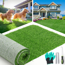 Artificial Grass for Dogs with Drainage, Fake Grass Rug for Garden Patio Balcony, 4ft x 6ft UV Resistant