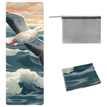 Seagull Gym Towel with Storage Bag, 72.8"x26.8", Yoga, Pilates, Fitness, Hot Yoga, and Yoga Blankets