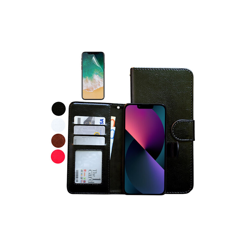 Compatible With Iphone 14 - Leather Case / Protection Black 9402001808264