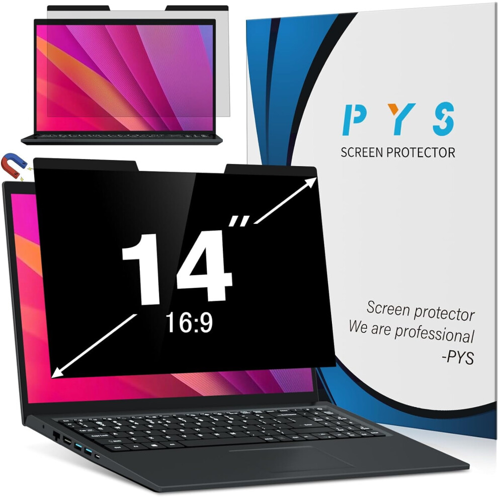 Magnetic Laptop Privacy Screen 14 Inch (16:9 Aspect) - Computer Screen Privacy Shield, Anti-Glare Blue/Light 9402001807021