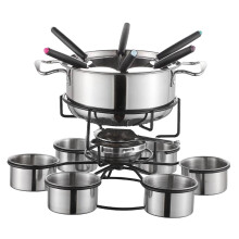 Tongina Fondue Pot Set Household Multipurpoise Sturdy Stable Stainless Steel Portable for Birthday Party Wedding Kitchen Outside Meat A