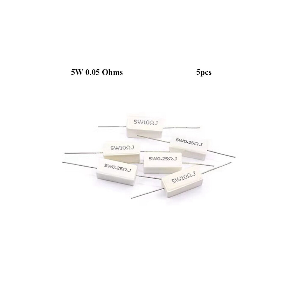 5 Pcs Cement Resistors Protection Resistor 5W 0.05 Ohms 5W 0.05 5W 0.05 Ohms 9402001806383