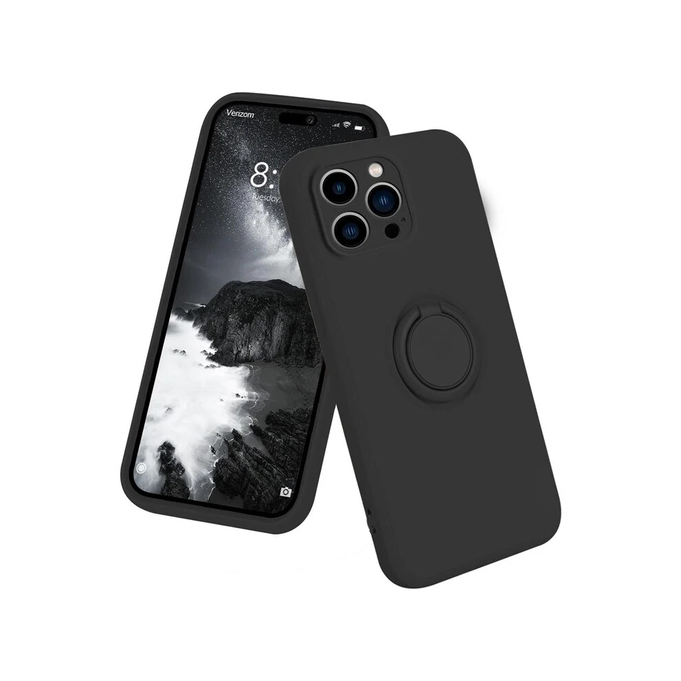 Compatible With Iphone 16 Pro Mobile Case Silicone Ring - Black 9402001808318
