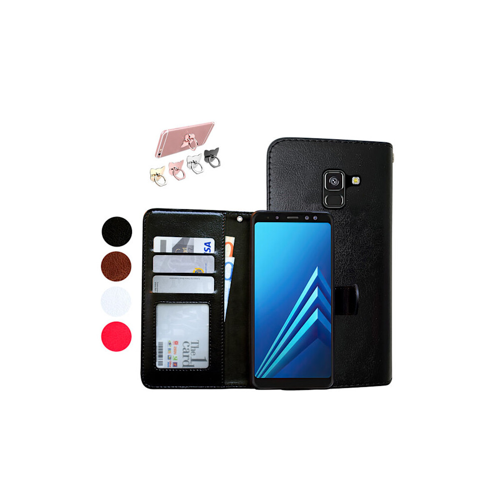Smooth Leather Case For Compatible With Samsung Galaxy A8 2018 Pink 9402001808462