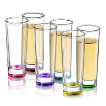 JoyJolt Hue Colored Glass 2 oz. Shooter (Set of 6) Party Shot Glass Set - 6 Colors