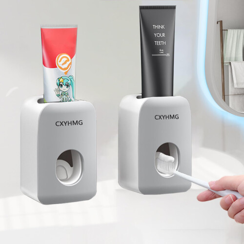 Automatic Toothpaste Dispenser for Kids, 2 Pack Wall Mounted Squeezer with Dust Cover and Easy Cleaning