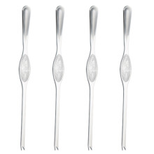 Stainless Steel Crab Fork 4pcs Crab Eating Tools Crab Claw Crab Needle Household Fish and Seafood Peeled Hairy Crab Accessories B Large 20cm Silver