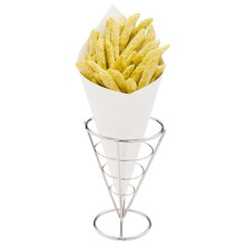Conetek 11.5-Inch Eco-Friendly White Finger Food Cones: Perfect for Appetizers - Food-Safe Paper Cone - Disposable and Recyclable - 100-CT