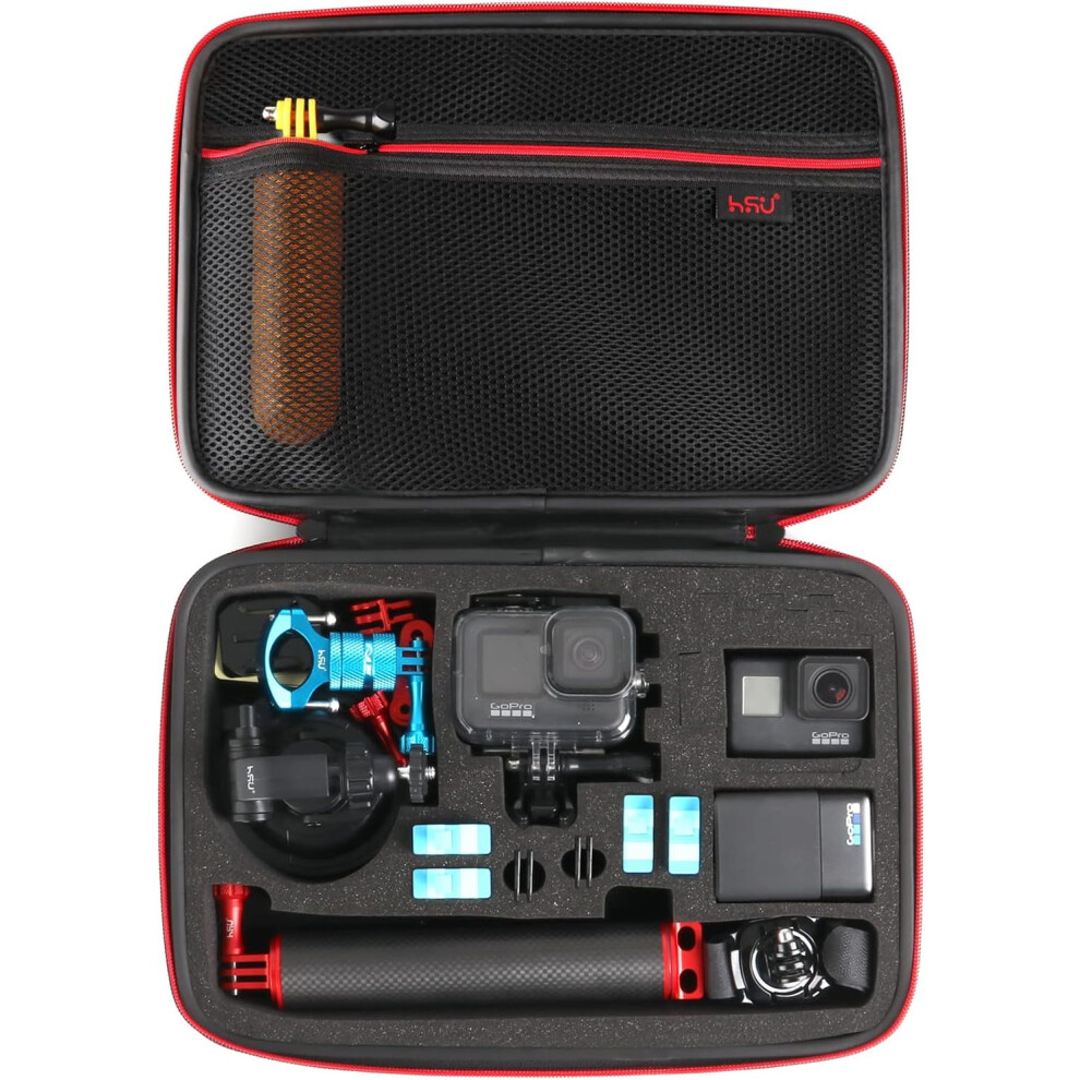 Large Carrying Case For Gopro Hero 12,11,10,9, Hero 8,7,6,5,4,3 And Accessories, Dji Osmo Action, Akaso,Campark, Yi 9085618785335