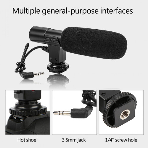 LYUMO Lightweight Portable Condenser Microphone with Windsheid for Camera Camcorder,Microphone, Interview Microphone 2