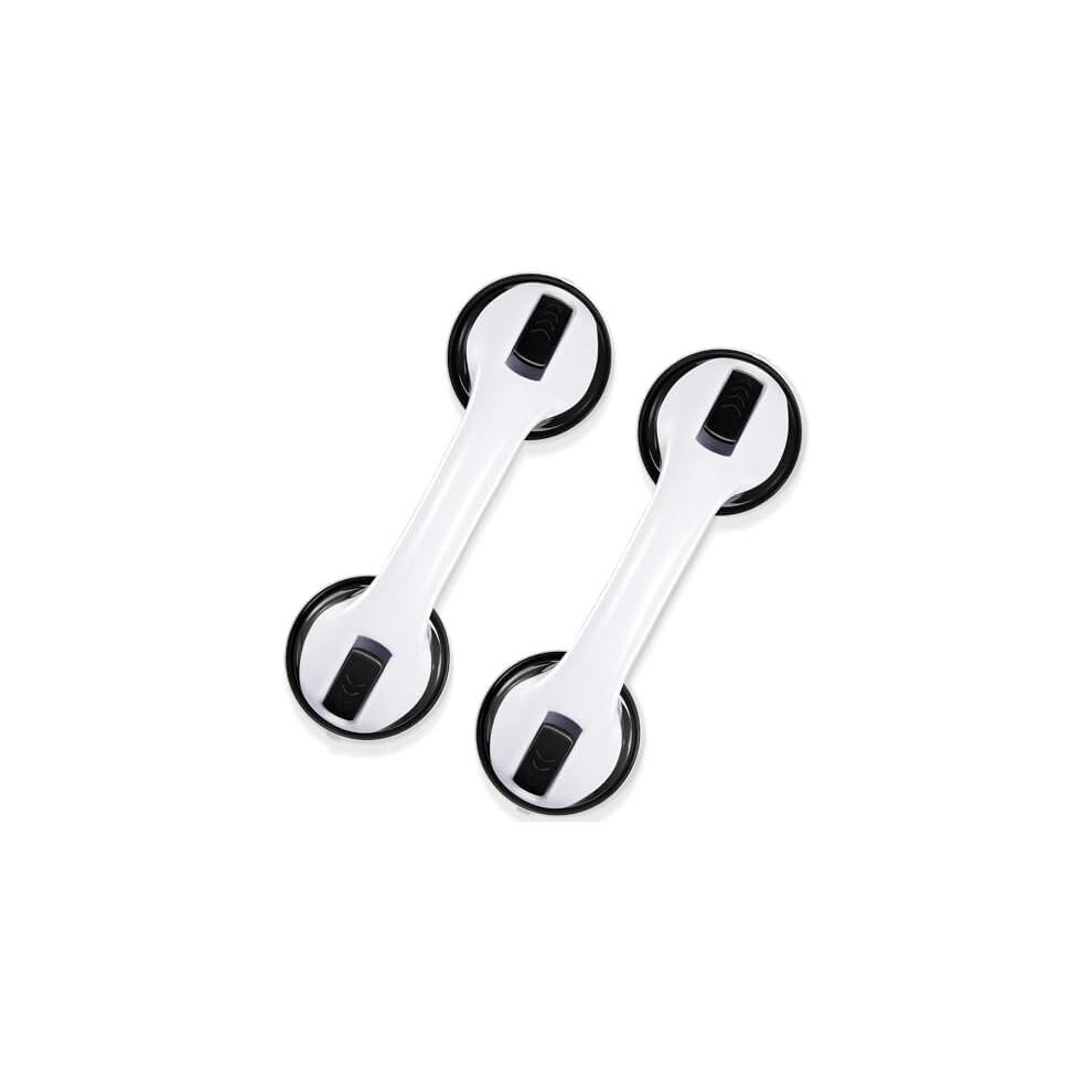 12 Inch Suction Shower Grab Bar 2 Pack with Strong NonSlip Safety Support for Bathroom and Bathtub